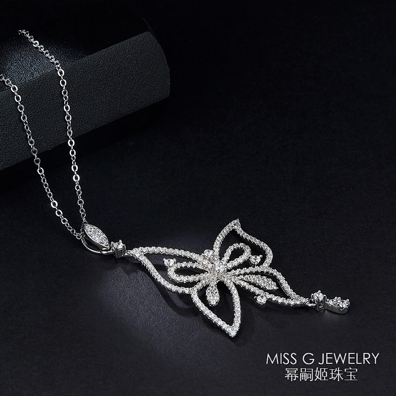S925 Silver Pendant Fashion butterfly zircon pendant jewelry manufacturers wholesale processing custom Pendant
