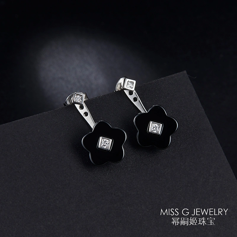 Fashionable Simple Black Plum Earrings large jewelry factory,OEM/ODM Jewelry Trade processing customized,Wholesale jewelry manufacturer