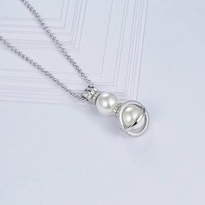 925 silver Pearl Necklace personality processing custom wholesale jewelry factory-Fashion earrings bling,