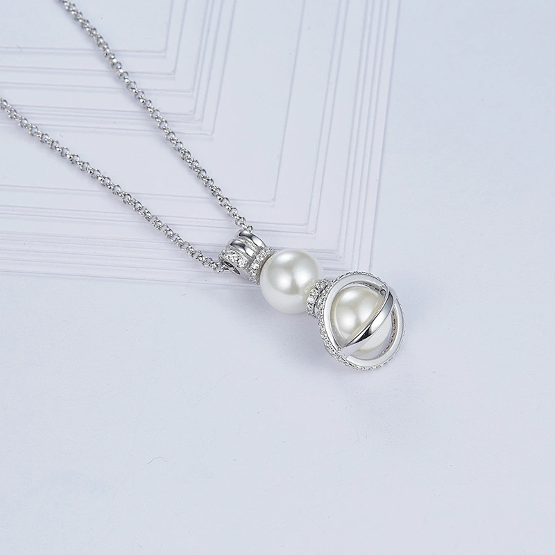 925 silver Pearl Necklace personality processing custom wholesale jewelry factory-Fashion earrings bling,