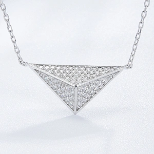 Zircon-inlaid triangular Pendant large jewelry factory,OEM/ODM Jewelry Trade processing customized,Wholesale jewelry manufacturer