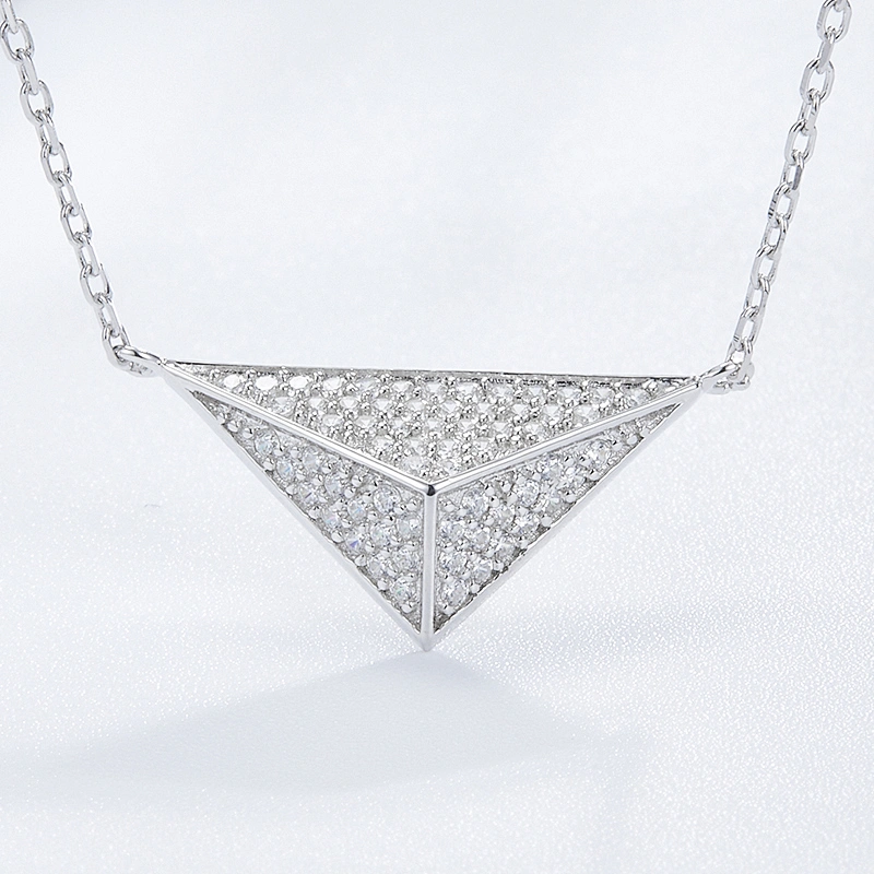 Zircon-inlaid triangular Pendant large jewelry factory,OEM/ODM Jewelry Trade processing customized,Wholesale jewelry manufacturer