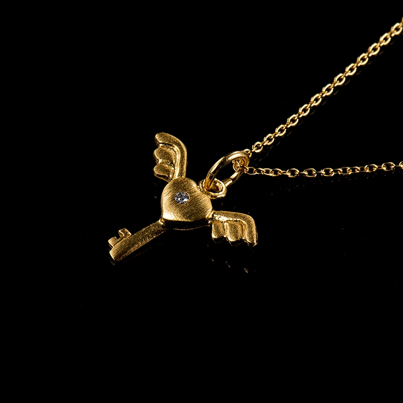 Angel wing key pendant large jewelry factory,OEM/ODM Jewelry Trade processing customized,Wholesale jewelry manufacturer
