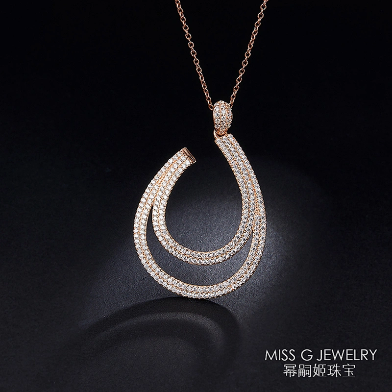 Zircon Rose Gold S925 Silver Pendant Trendy Pendant