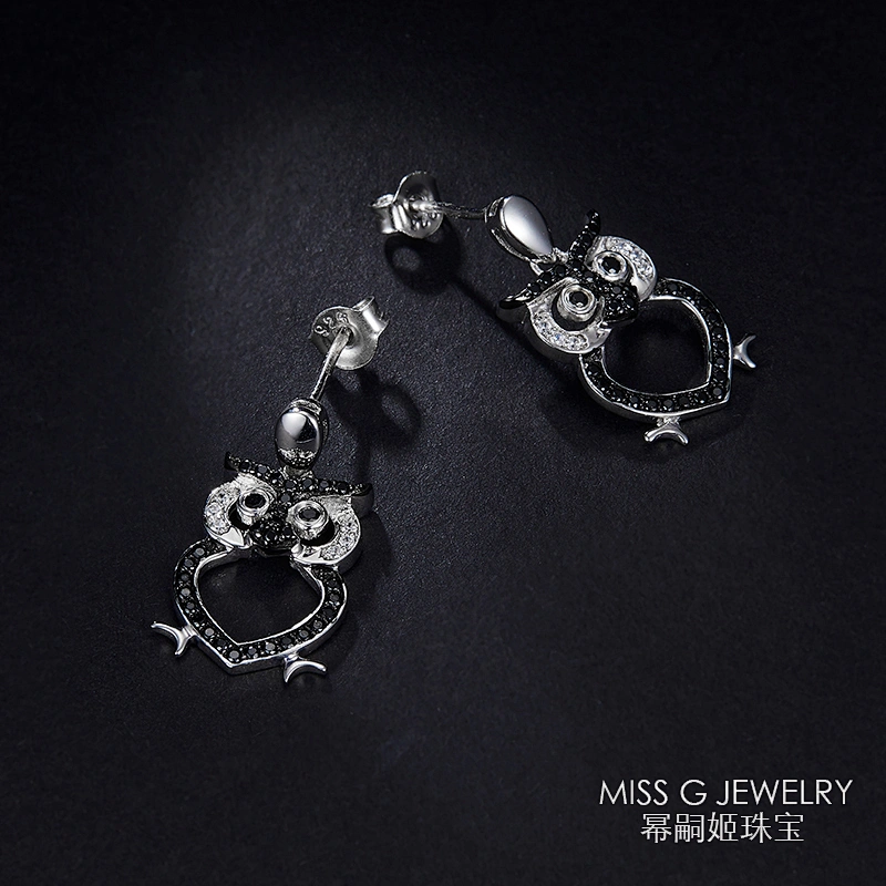 Owl Earrings 925 Silver Earrings Jewelry large jewelry factory,OEM/ODM Jewelry Trade processing customized,Wholesale jewelry manufacturer