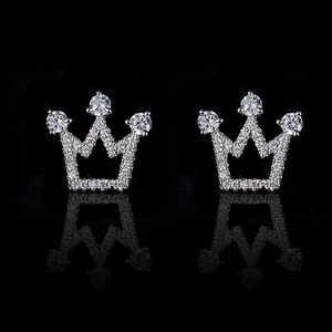 S925 Silver Phoenix Crown with Zircon Rose Gold Earrings large jewelry factory,OEM/ODM Jewelry Trade processing customized,Wholesale jewelry manufacturer