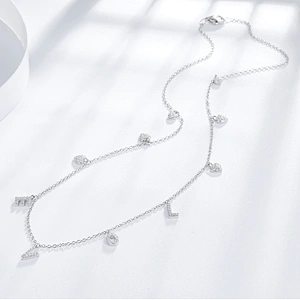 Love Necklace Zircon Rose Gold Necklace large jewelry factory,OEM/ODM Jewelry Trade processing customized,Wholesale jewelry manufacturer