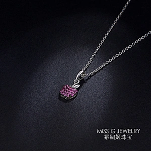 Apple pendant inlaid with purple zircon OEM/ODM Jewelry Trade processing customized,Wholesale jewelry manufacturer