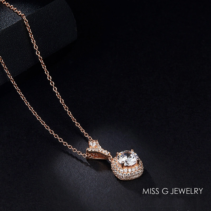 Manufacturer wholesale S925 Silver Pendant processing customized hot-selling rose gold Zircon Pendant Jewelry