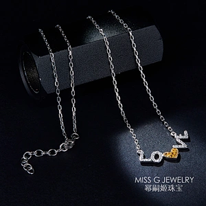 womens jewellery silver chain LOVE silver necklace large jewelry factory,OEM/ODM Jewelry Trade processing customized,Wholesale jewelry manufacturer