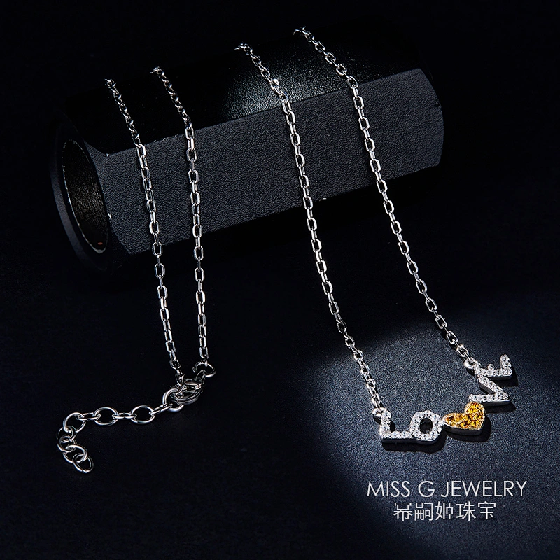womens jewellery silver chain LOVE silver necklace large jewelry factory,OEM/ODM Jewelry Trade processing customized,Wholesale jewelry manufacturer