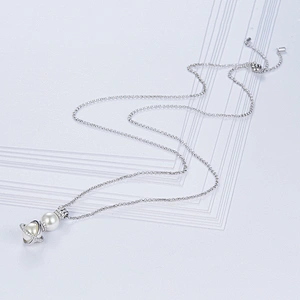 925 silver Pearl Necklace personality processing custom wholesale jewelry factory-Fashion earrings bling,