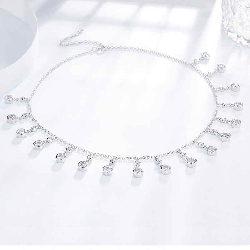 Hand-inlaid Zircon Necklace large jewelry factory,OEM/ODM Jewelry Trade processing customized,Wholesale jewelry manufacturer