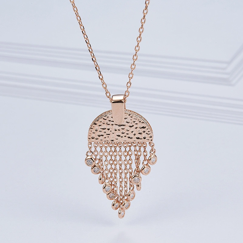 Rose gold necklace Zircon Pendant OEM/ODM Jewelry Trade processing customized,Wholesale jewelry manufacturer
