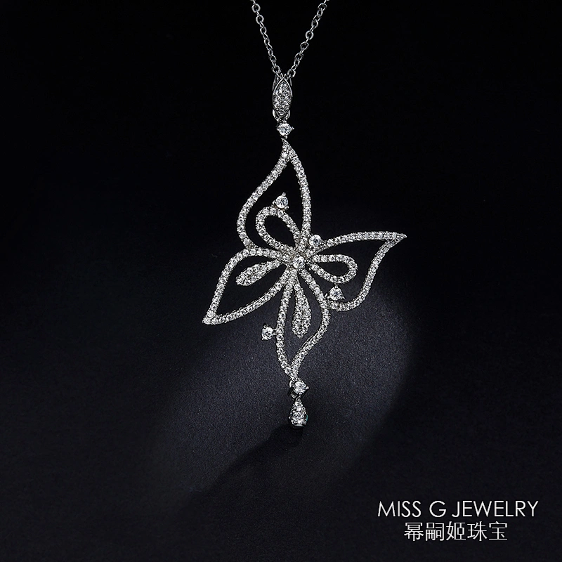 S925 Silver Pendant Fashion butterfly zircon pendant jewelry manufacturers wholesale processing custom Pendant