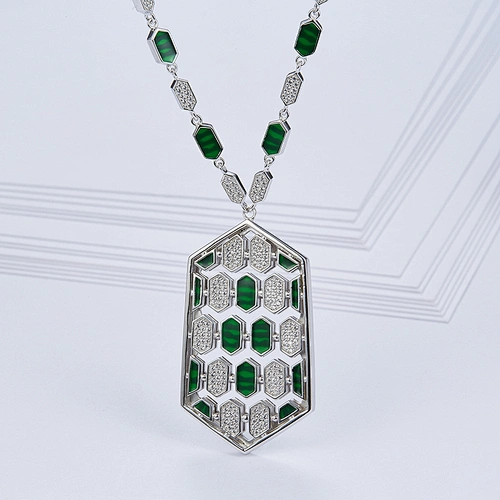 Emerald Necklace 925 silver pearl Ring  925 silver jewelry factory