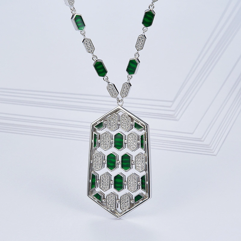 Emerald Necklace 925 silver pearl Ring  925 silver jewelry factory