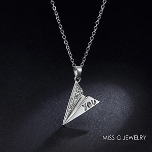 Engraved aircraft Pendant Zircon 925 Silver Pendant large jewelry factory,OEM/ODM Jewelry Trade processing customized,Wholesale jewelry manufacturer