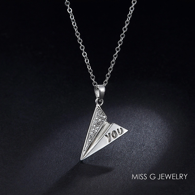 Engraved aircraft Pendant Zircon 925 Silver Pendant large jewelry factory,OEM/ODM Jewelry Trade processing customized,Wholesale jewelry manufacturer