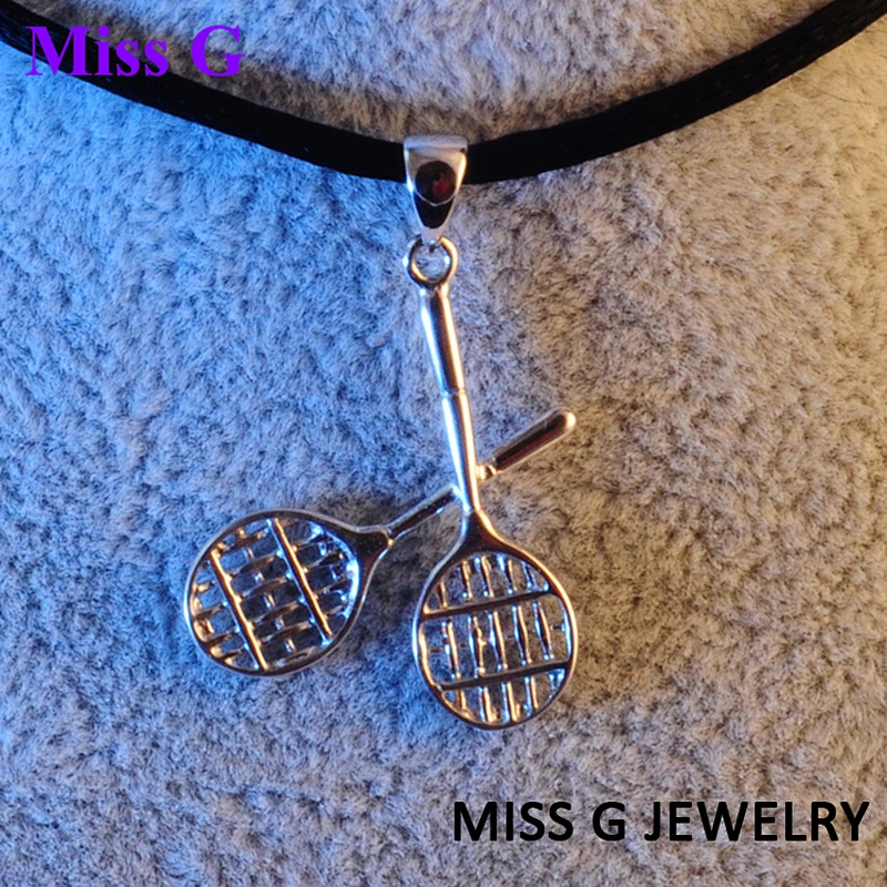 S925 Silver Tennis Racket Pendant large jewelry factory,OEM/ODM Jewelry Trade processing customized,Wholesale jewelry manufacturer
