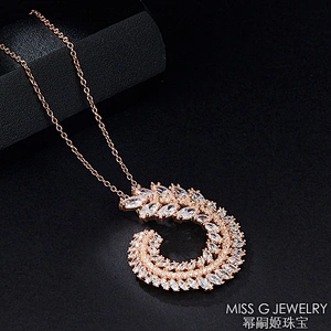 S925 Silver pendant new product characteristic zircon necklace with branches and leaves pendant jewelry factory customized direct wholesale
