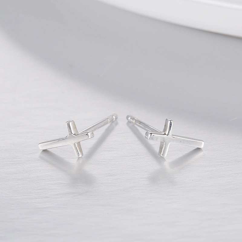 S925 Silver Cross Earrings large jewelry factory,OEM/ODM Jewelry Trade processing customized,Wholesale jewelry manufacturer