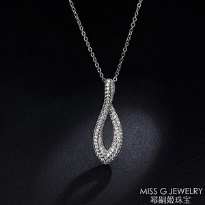 Streamlined zircon-inlaid Necklace Pendant with temperament geometry OEM/ODM Jewelry Trade processing customized,Wholesale jewelry manufacturer