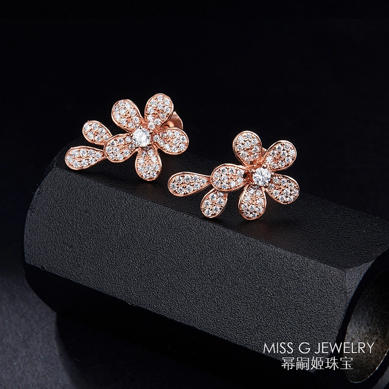 Pure Silver Earrings with Plant Flowers large jewelry factory,OEM/ODM Jewelry Trade processing customized,Wholesale jewelry manufacturer
