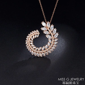 S925 Silver pendant new product characteristic zircon necklace with branches and leaves pendant jewelry factory customized direct wholesale