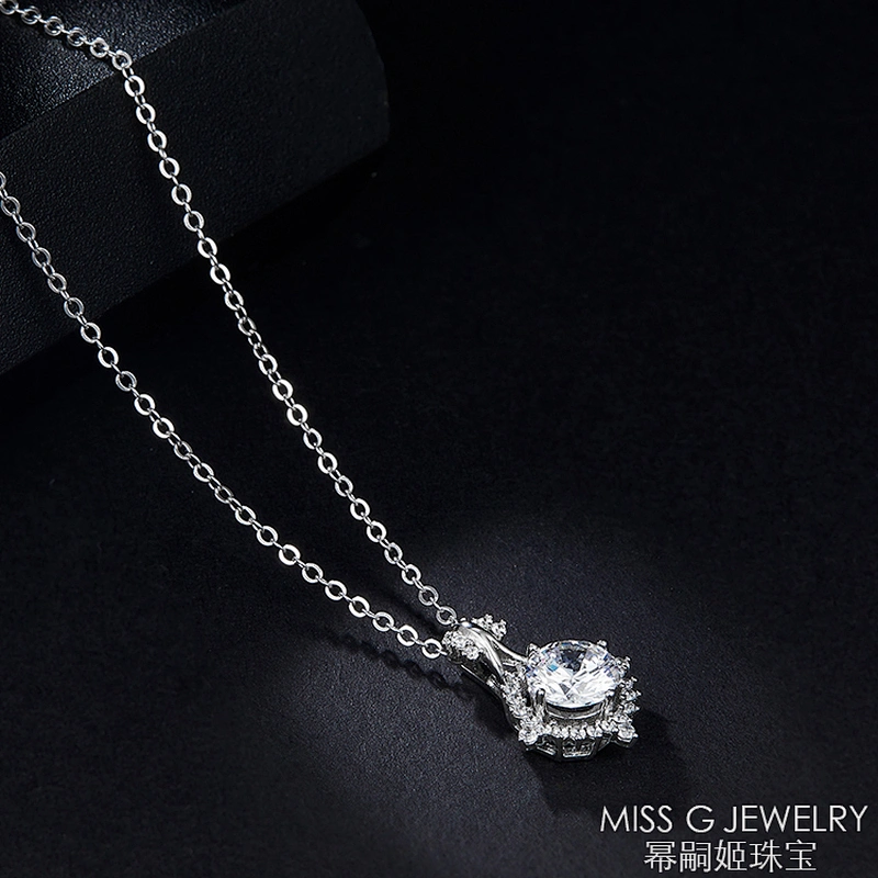 S925 Silver Pendant with Simple Temperament and Diamond Necklace and Hot Selling Jewelry Factory Customization