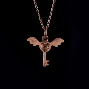 Angel wing key pendant large jewelry factory,OEM/ODM Jewelry Trade processing customized,Wholesale jewelry manufacturer