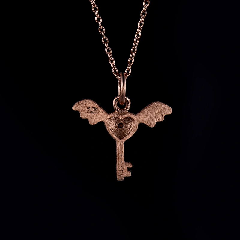 Angel wing key pendant large jewelry factory,OEM/ODM Jewelry Trade processing customized,Wholesale jewelry manufacturer