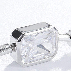 Embedded rectangular Necklace large jewelry factory,OEM/ODM Jewelry Trade processing customized,Wholesale jewelry manufacturer