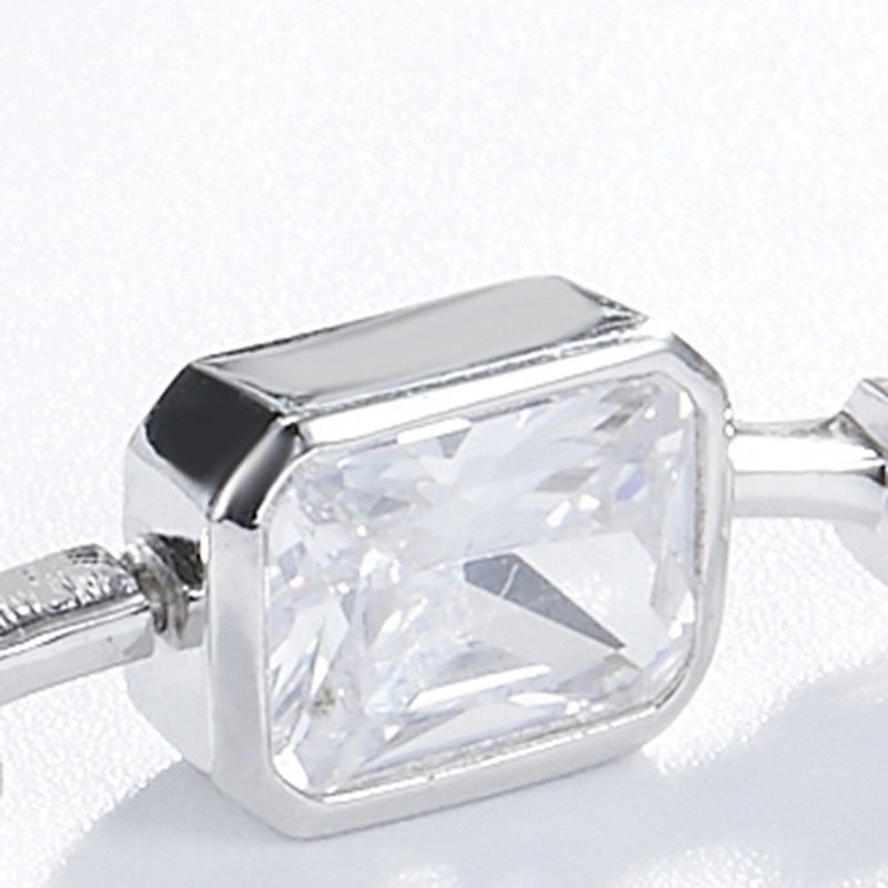 Embedded rectangular Necklace large jewelry factory,OEM/ODM Jewelry Trade processing customized,Wholesale jewelry manufacturer