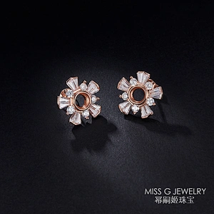 S925 Silver Flower Earrings large jewelry factory,OEM/ODM Jewelry Trade processing customized,Wholesale jewelry manufacturer