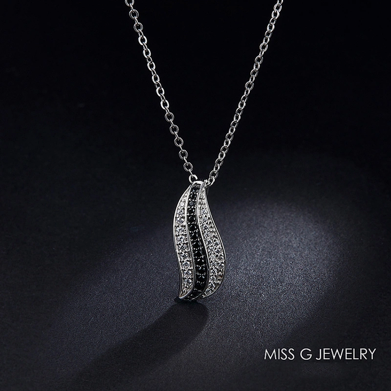 S925 Silver Pendant popular fashion double-color zircon-inlaid pendant jewelry manufacturers wholesale processing customization
