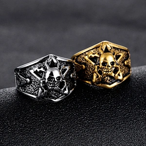 skull ring mens  rings large jewelry factory,OEM/ODM Jewelry Trade processing customized,Wholesale jewelry manufacturer