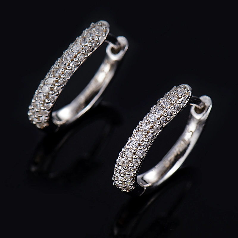 Embedded Zircon Earrings large jewelry factory,OEM/ODM Jewelry Trade processing customized,Wholesale jewelry manufacturer