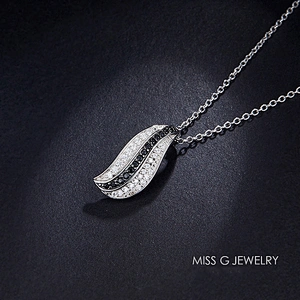 S925 Silver Pendant popular fashion double-color zircon-inlaid pendant jewelry manufacturers wholesale processing customization