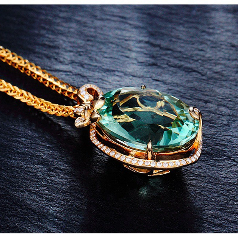 Large main stone Rose Gold Pendant large jewelry factory,OEM/ODM Jewelry Trade processing customized,Wholesale jewelry manufacturer