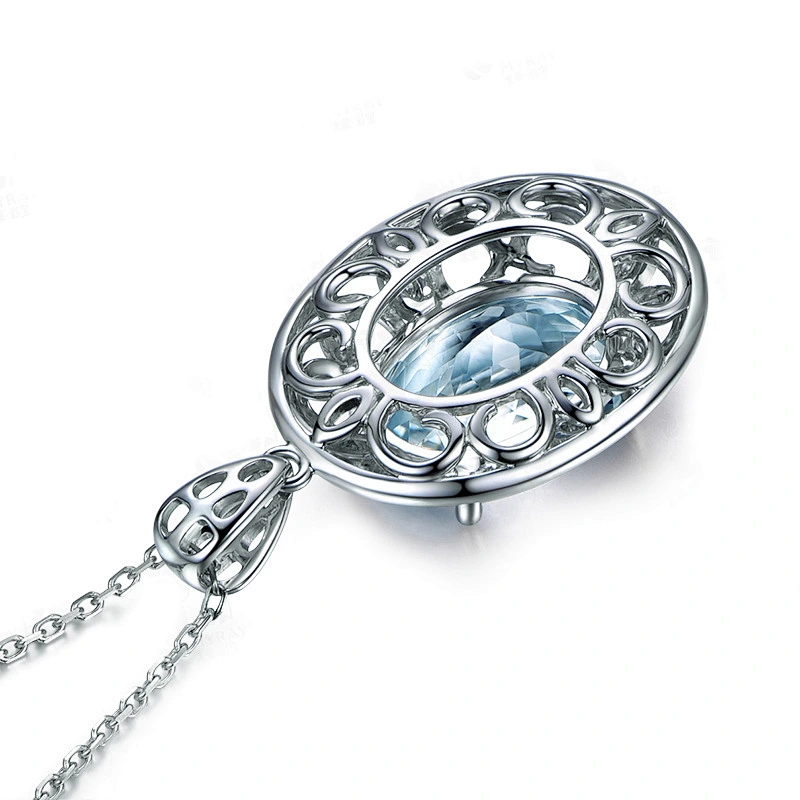 silver jewelry necklaces for women Large main Stone Silver Pendant large jewelry factory,OEM/ODM Jewelry Trade processing customized,Wholesale jewelry manufacturer