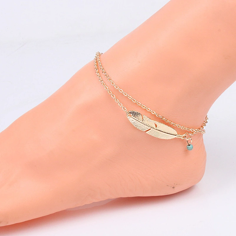 925 Silver Feather foot chain large jewelry factory,OEM/ODM Jewelry Trade processing customized,Wholesale jewelry manufacturer