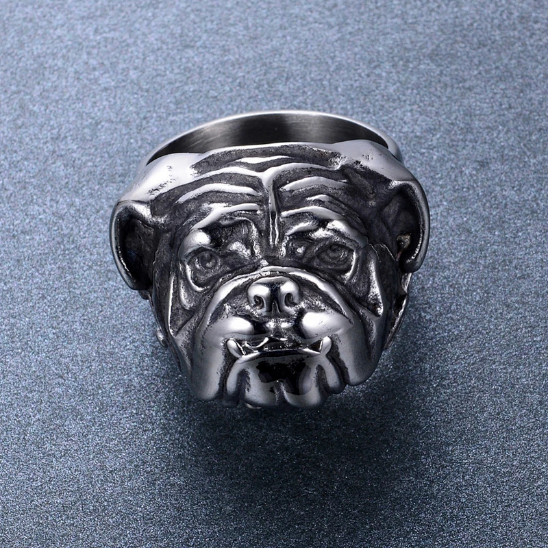 925 silver dog head ring large jewelry factory,OEM/ODM Jewelry Trade processing customized,Wholesale jewelry manufacturer