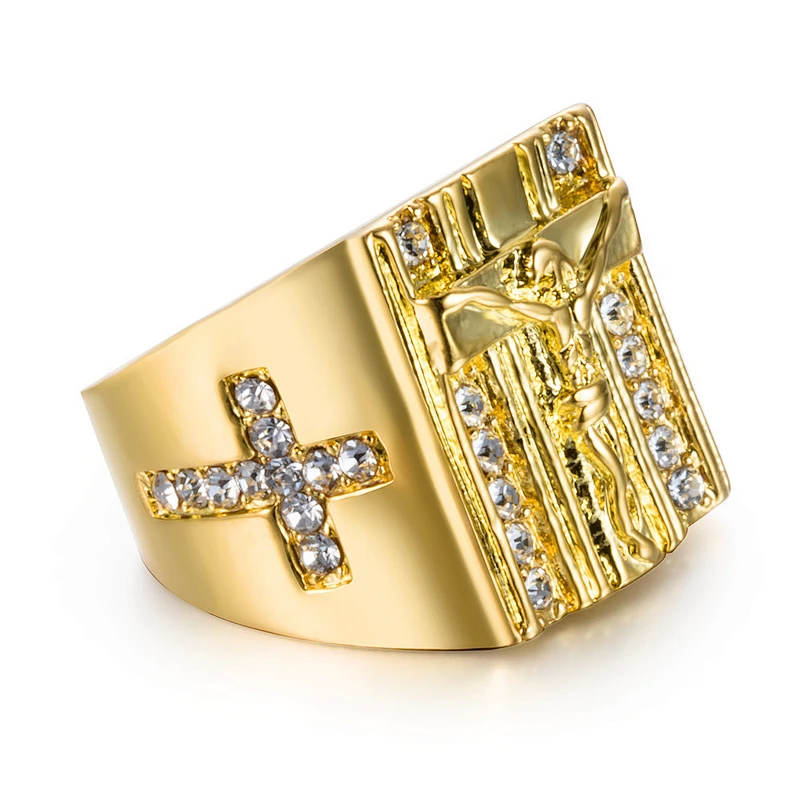 925 Silver Cross Jesus ring large jewelry factory,OEM/ODM Jewelry Trade processing customized,Wholesale jewelry manufacturer
