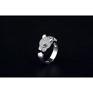 925 silver leopard head ring large jewelry factory,OEM/ODM Jewelry Trade processing customized,Wholesale jewelry manufacturer