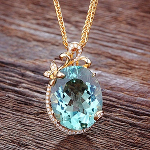 Large main stone Rose Gold Pendant large jewelry factory,OEM/ODM Jewelry Trade processing customized,Wholesale jewelry manufacturer