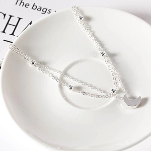 925 Silver Crescent foot chain large jewelry factory,OEM/ODM Jewelry Trade processing customized,Wholesale jewelry manufacturer