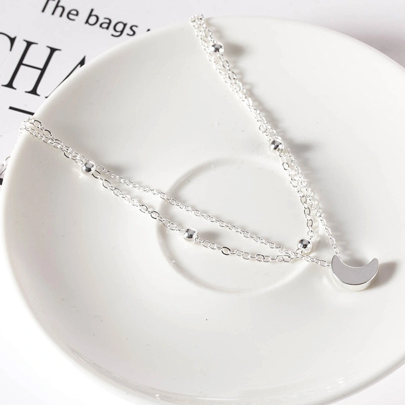 925 Silver Crescent foot chain large jewelry factory,OEM/ODM Jewelry Trade processing customized,Wholesale jewelry manufacturer