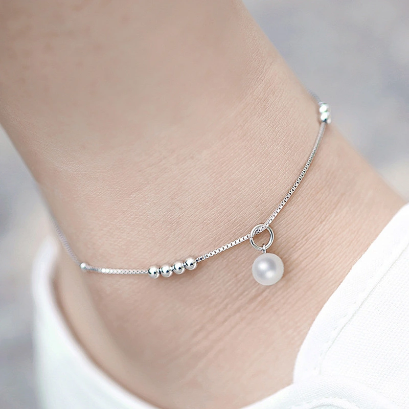 925 silver pearl foot chain large jewelry factory,OEM/ODM Jewelry Trade processing customized,Wholesale jewelry manufacturer