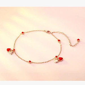 925 silver heart-shaped accessory foot chain large jewelry factory,OEM/ODM Jewelry Trade processing customized,Wholesale jewelry manufacturer